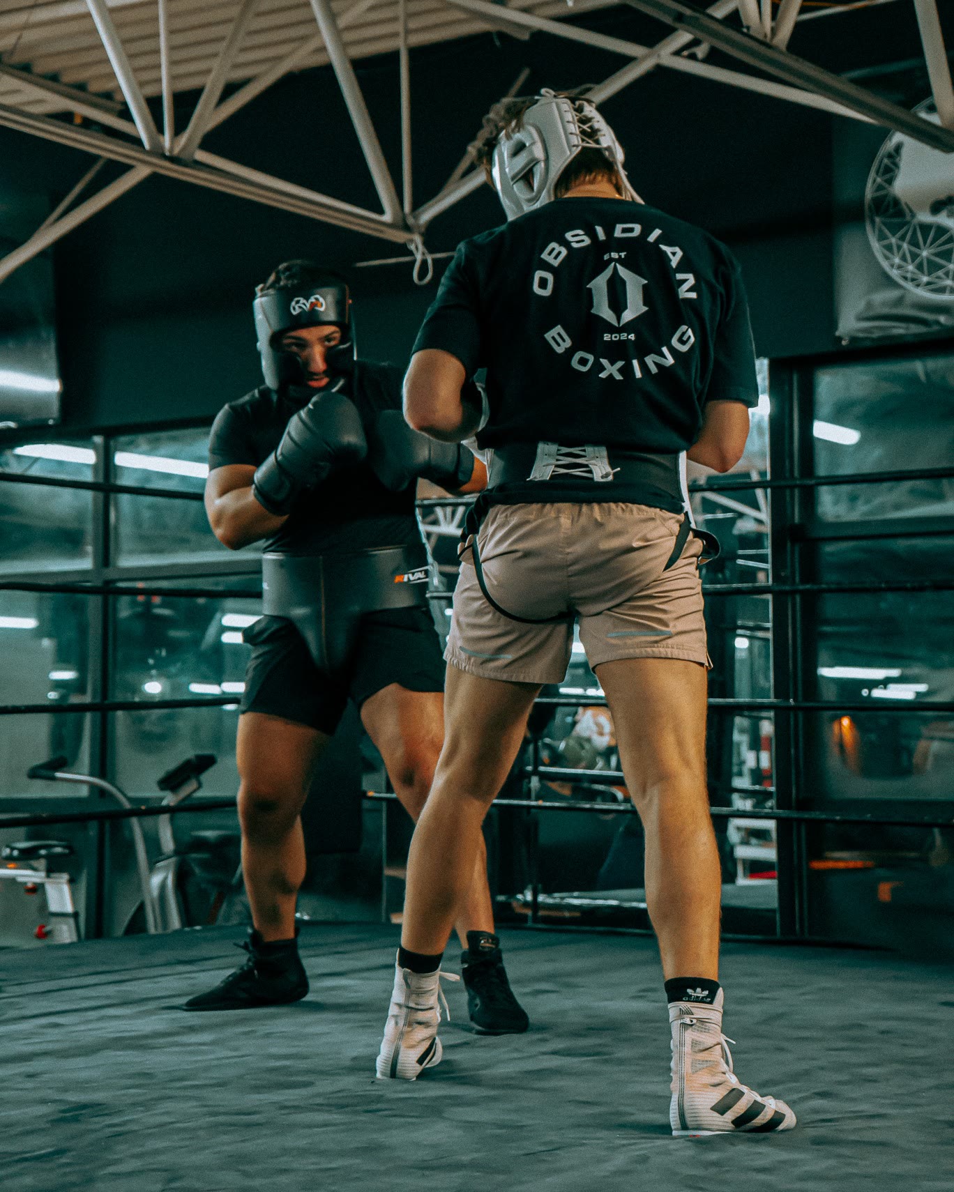 Pad work with a coach