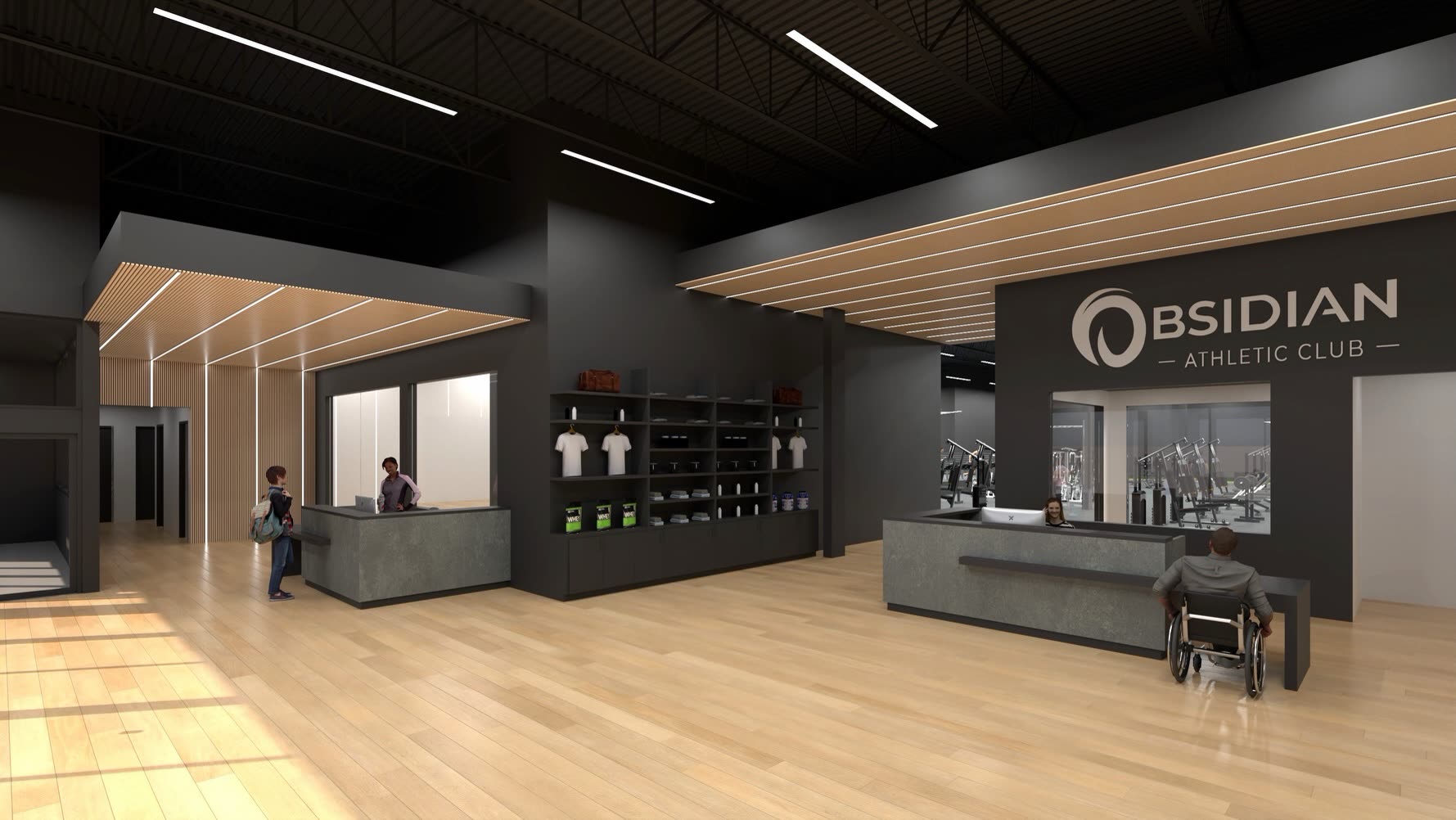 Rendering of Obsidian Kelowna front desk